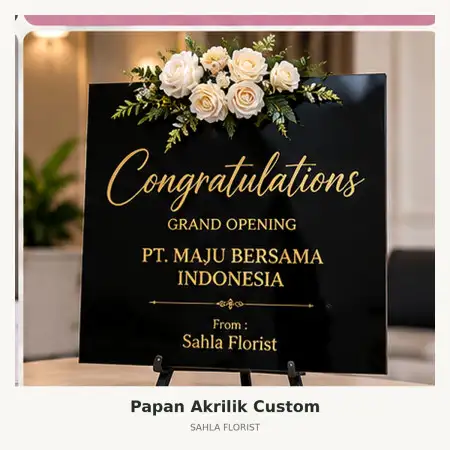 Papan Bunga Akrilik Batu Bara
